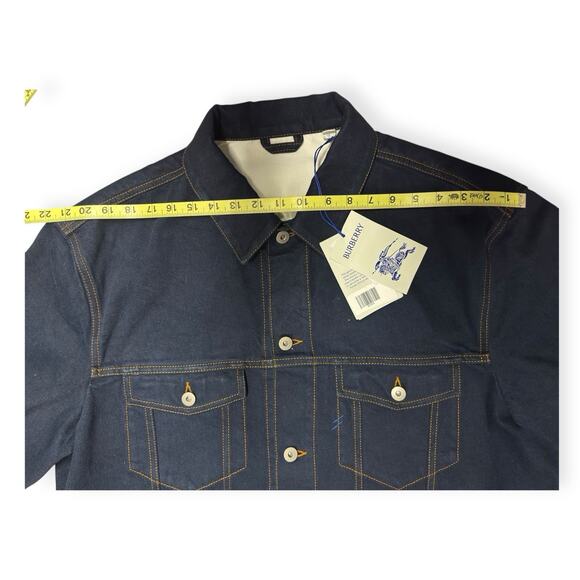 Mens London Navy Blue Denim Flocked Jacket XL $ 1790 Msrp - Picture 8 of 16